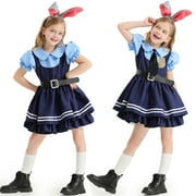 SUEE Little Girls Judy Hopps Costume Dress Halloween Dress up Outfit for 2-6 Year