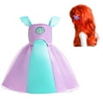 thumbnail image 1 of SUEE Mermaid Costume Princess Dress for Girls, Ariel Cosplay Sleeveless Dress, Halloween Ouftit for 3-10 Year, 1 of 7