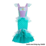 SUEE Mermaid Princess Dress for Little Girl Sequins Halloween Birthday Outfits Size 2-7Y