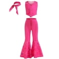 thumbnail image 1 of SUEE Pink Cowgirl Outfit for Girls 70s 80s Hippie Disco Halloween Movie Doll Costume, 3-10Y, 1 of 6