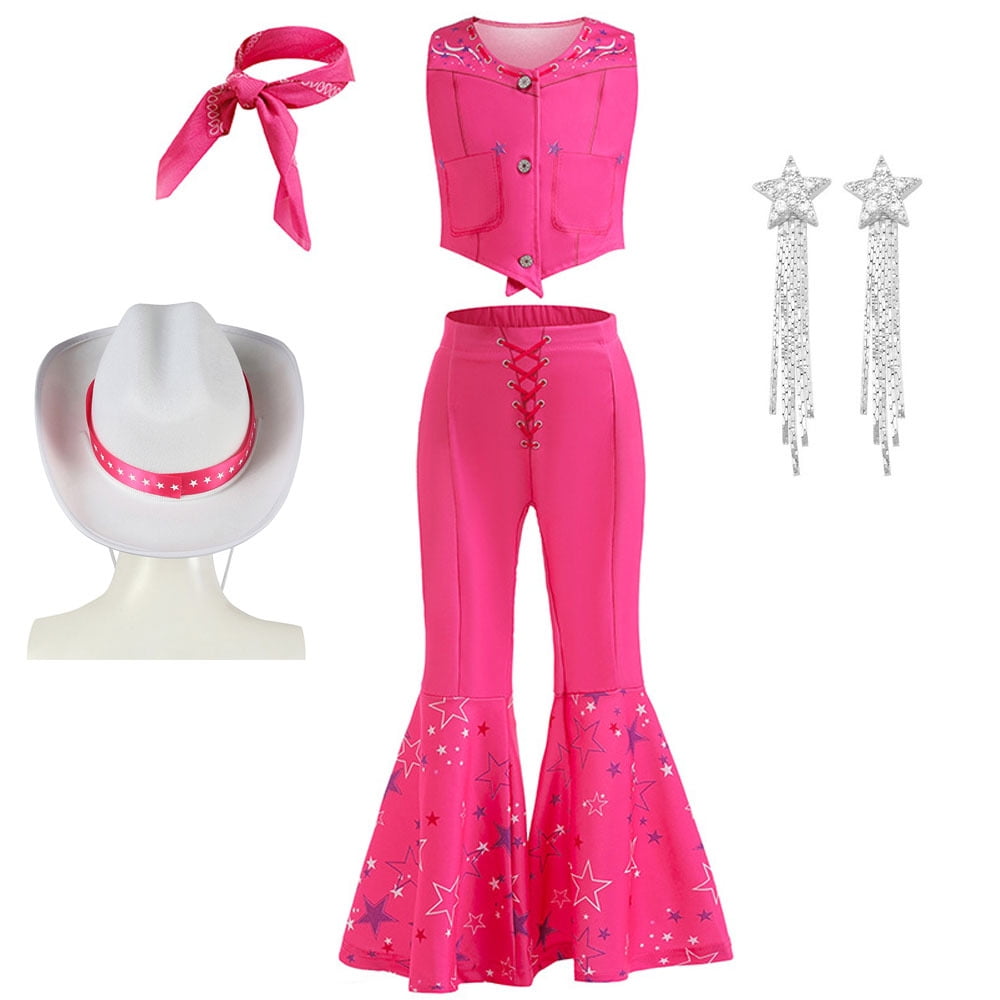 SUEE Pink 70s 80s Disco Cowgirl Outfit For Girls Halloween Doll suee-pink-70s-80s-disco-cowgirl-outfit-for-girls-halloween-doll