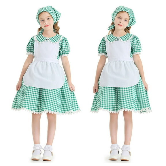 SUEE Pioneer Costume Floral Girl Dress Halloween Fancy-Dress Costume, Size 2-9