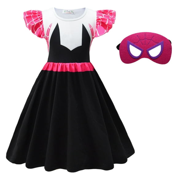 SUEE Superhero Costume Dress for Girls Halloween Gwen Cosplay Outfits 2-8Y