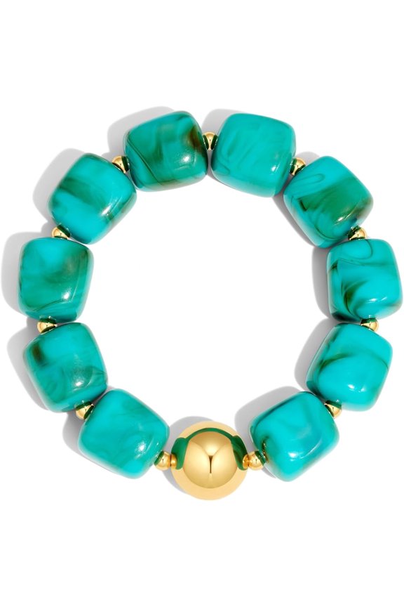 Chunky Beaded Bracelet for Women Trendy Statement Big Colorful Resin Bead Bubble Bracelets Summer Beach Boho Charm Jewelry Cute Gifts for Women