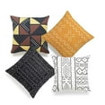 thumbnail image 1 of SUFAM Set of 4 Pillow Cases African Mudcloth Only Mustard Yellowstripes Black Natural White Southwestern Throw Pillowcase Cover Cushion Case Home Decor 20x20 inch, 1 of 1