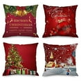 thumbnail image 1 of SUFAM Set of 4 Pillow Cases Christmas Modern Night Starry Winter Red Green Bell Tree Snowman Throw Pillowcase Cover Cushion Case Home Decor 20x20 inch, 1 of 1