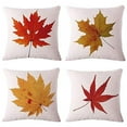 thumbnail image 1 of SUFAM Set of 4 Pillow Cases Fall Leaves Maple Leaf Autumn Red Yellow Fallen Thanksgiving Halloween Throw Pillowcase Cover Cushion Case Home Decor 18x18 inch, 1 of 1
