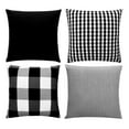 thumbnail image 1 of SUFAM Set of 4 Pillow Cases Farmhouse Black and White Buffalo Check Plaid Stripe Lattice Classic Throw Pillowcase Cover Cushion Case Home Decor 16x16 inch, 1 of 1