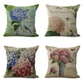 thumbnail image 1 of SUFAM Set of 4 Pillow Cases Hydrangea Vintage Flower Summer Retro Plant Bird Butterfly Blue Pink Throw Pillowcase Cover Cushion Case Home Decor 16x16 inch, 1 of 1