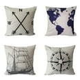 thumbnail image 1 of SUFAM Set of 4 Pillow Cases Nautical Arrow Map Ship Compass Great Indoor Size Modern Minimalist Sailboat Throw Pillowcase Cover Cushion Case Home Decor 20x20 inch, 1 of 1