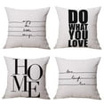 thumbnail image 1 of SUFAM Set of 4 Pillow Cases Black and Off White Love Blend Enjoy The Moment Home Simplicity Throw Pillowcase Cover Cushion Case Home Decor 20x20 inch, 1 of 1