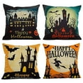 thumbnail image 1 of SUFAM Set of 4 Pillow Cases Happy Halloween Bat Pumpkin Horror Witch Spiritual Castle Throw Pillowcase Cover Cushion Case Home Decor 20x20 inch, 1 of 1