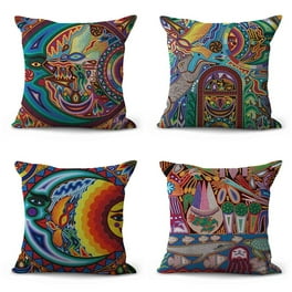 SUFAM Set of 4 Pillow Cases Folk Indigenous Mexican Wholesale Retro Colorful Abstract Animal Throw Pillowcase Cover Cushion Case Home Decor 16x16 inch Walmart