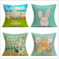 thumbnail image 1 of SUFAM Set of 4 Pillow Cases Kinds of Easter Rabbits Multi Eggs Thanksgiving Harvest Spring Throw Pillowcase Cover Cushion Case Home Decor 18x18 inch, 1 of 1
