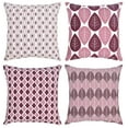 thumbnail image 1 of SUFAM Set of 4 Pillow Cases Mauve Wine Geometry Modern Leaf City Throw Pillowcase Cover Cushion Case Home Decor 16x16 inch, 1 of 1
