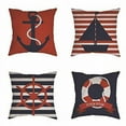 thumbnail image 1 of SUFAM Set of 4 Pillow Cases Nautical Red Black Anchor Sailboat Navigation Throw Pillowcase Cover Cushion Case Home Decor 18x18 inch, 1 of 1
