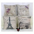 thumbnail image 1 of SUFAM Set of 4 Pillow Cases Paris Eiffel Tower Sham Retro Flower Lavender Butterfly Throw Pillowcase Cover Cushion Case Home Decor 18x18 inch, 1 of 1