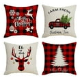 thumbnail image 1 of SUFAM Set of 4 Pillow Cases Plaid Autumn Christmas Farmhouse Scotland Pastoral Simple Tree Throw Pillowcase Cover Cushion Case Home Decor 20x20 inch, 1 of 1