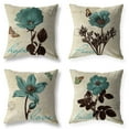 thumbnail image 1 of SUFAM Set of 4 Pillow Cases Plant Flower Game Retro Butterfly Leaf Floral Pattern Throw Pillowcase Cover Cushion Case Home Decor 16x16 inch, 1 of 1