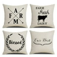 thumbnail image 1 of SUFAM Set of 4 Pillow Cases Rustic Farmhouse Garden Crab Anchor Boat Whale Flowers Throw Pillowcase Cover Cushion Case Home Decor 18x18 inch, 1 of 1