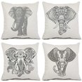 thumbnail image 1 of SUFAM Set of 4 Pillow Cases Simple Modern Elephant Sketch Throw Pillowcase Cover Cushion Case Home Decor 20x20 inch, 1 of 1