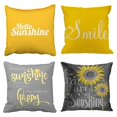 thumbnail image 1 of SUFAM Set of 4 Pillow Cases Sunshine Yellow You are My Soild Hello Smile Sunshin Mile Throw Pillowcase Cover Cushion Case Home Decor 18x18 inch, 1 of 5