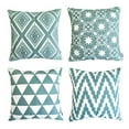 thumbnail image 1 of SUFAM Set of 4 Pillow Cases Teal Modern Geometric Pattern Flower Throw Pillowcase Cover Cushion Case Home Decor 18x18 inch, 1 of 1