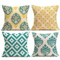thumbnail image 1 of SUFAM Set of 4 Pillow Cases Yellow Blue Western Modern Geometric Pattern Throw Pillowcase Cover Cushion Case Home Decor 16x16 inch, 1 of 1