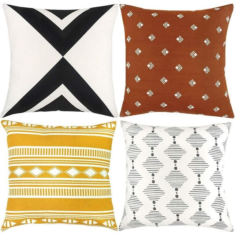 Set Of 4 Red And Black Printed Pillow Covers Set Of 4 Red And Black Printed Pillow Covers