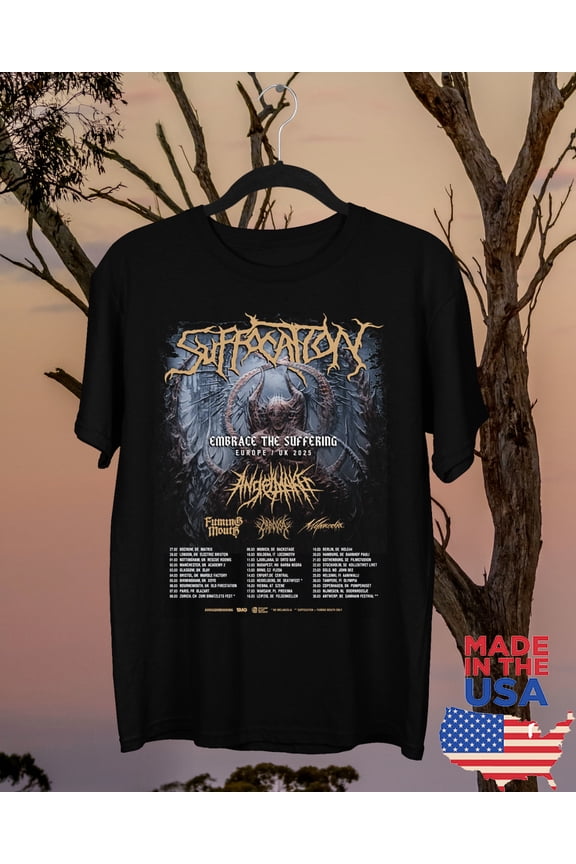 SUFFOCATION EMBRACE THE SUFFERING EU UK TOUR 2025 T Shirt Full Size S-5XL ET1119