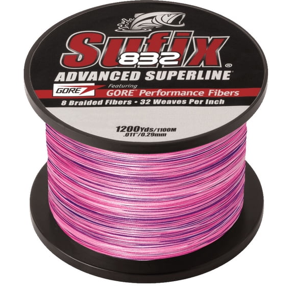 Sufix 832 Advanced Superline Braid Fishing Line, 1200 Yd Spool, 30 lb Sunrise