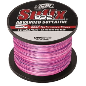 Sufix 832 Advanced Superline Braid Fishing Line, 1200 Yd Spool, 65 lb Sunrise