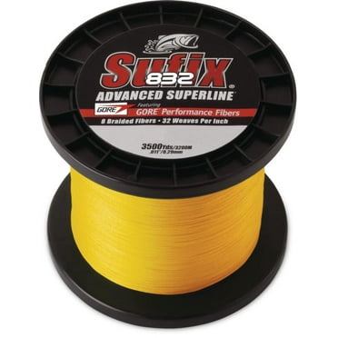 SUFIX 832 Braid 3500 Yards Hi Vis Yellow, 15#