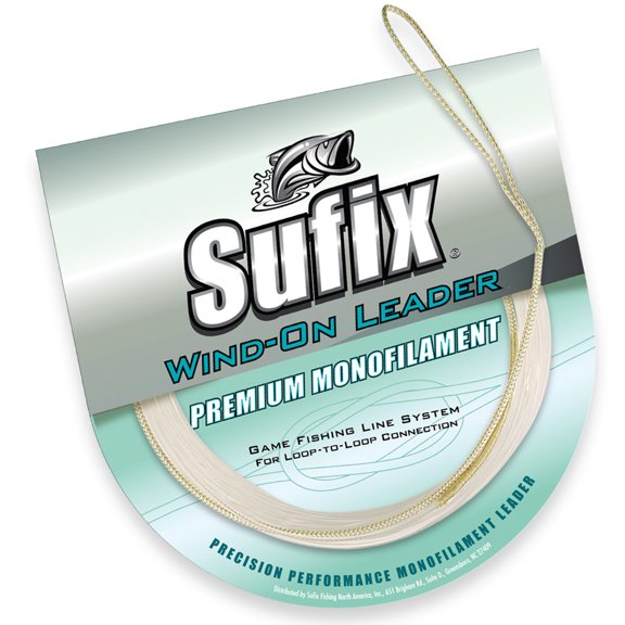 Sufix Wind-On Premium Monofilament Leader Fishing Line, 200 lb, 11 Yds. - Clear