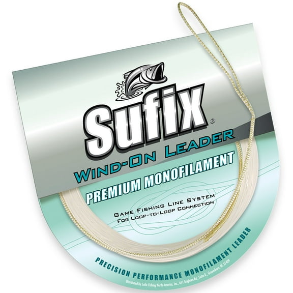 Sufix Wind-On Premium Monofilament Leader Fishing Line, 200 lb, 11 Yds. - Clear