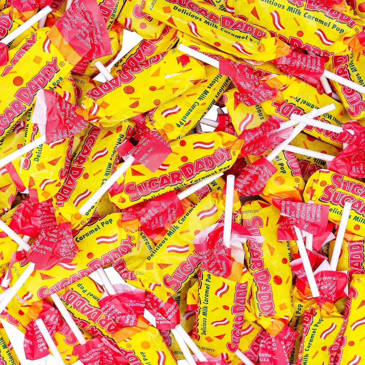 SUGAR DADDY Delicious Milk Caramel Pops, Bulk & Delicious Fun Size Candy (2 Pounds)