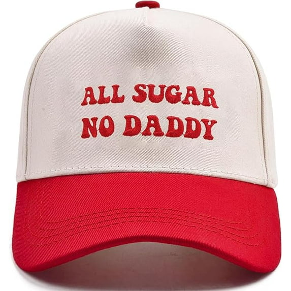 ALL SUGAR NO DADDY Hat, Funny Embroidered Baseball Cap With Bold Statement Design, Adjustable Dad Hat For Women And Men, Trendy Fashion Accessory For Daily Outfits, Streetwear And Outdoor Style