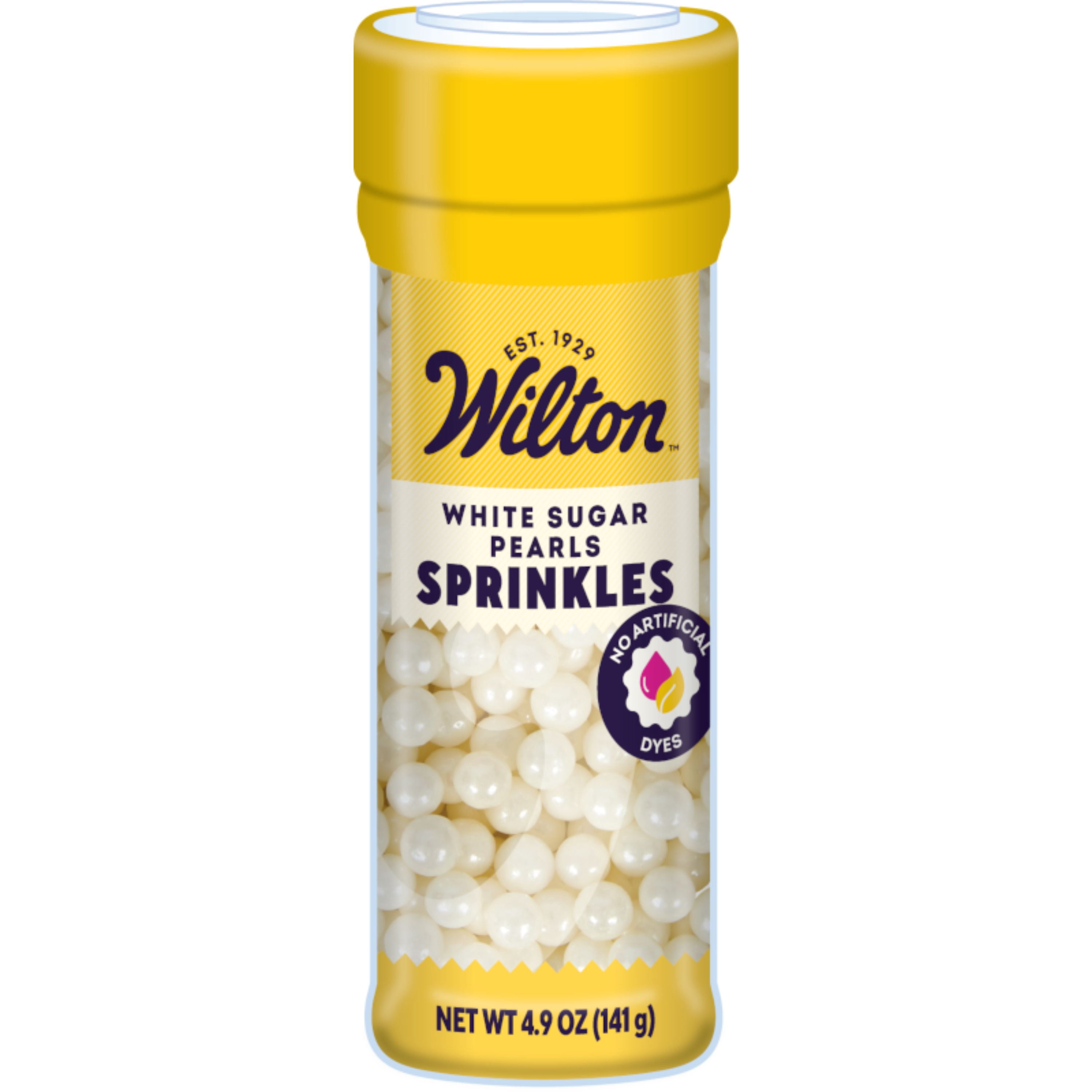 Wilton White Sugar Pearls, White Sprinkles Cakes, Cupcakes, Cookies or Molded Candies, 4.9 oz.