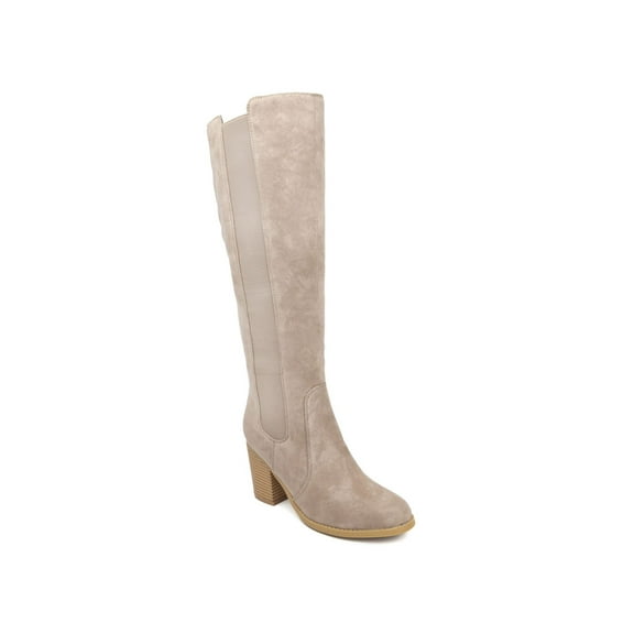SUGAR Womens Beige Padded Willetta Round Toe Block Heel Zip-Up Dress Boots 9.5 M