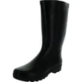 thumbnail image 1 of SUGAR Womens Black 1/2" Platform Logo Comfort Waterproof Raffle Round Toe Block Heel Rain Boots 7 M, 1 of 3