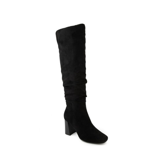 SUGAR Womens Black Comfort Emerson Square Toe Block Heel Zip-Up Slouch Boot 6.5 M