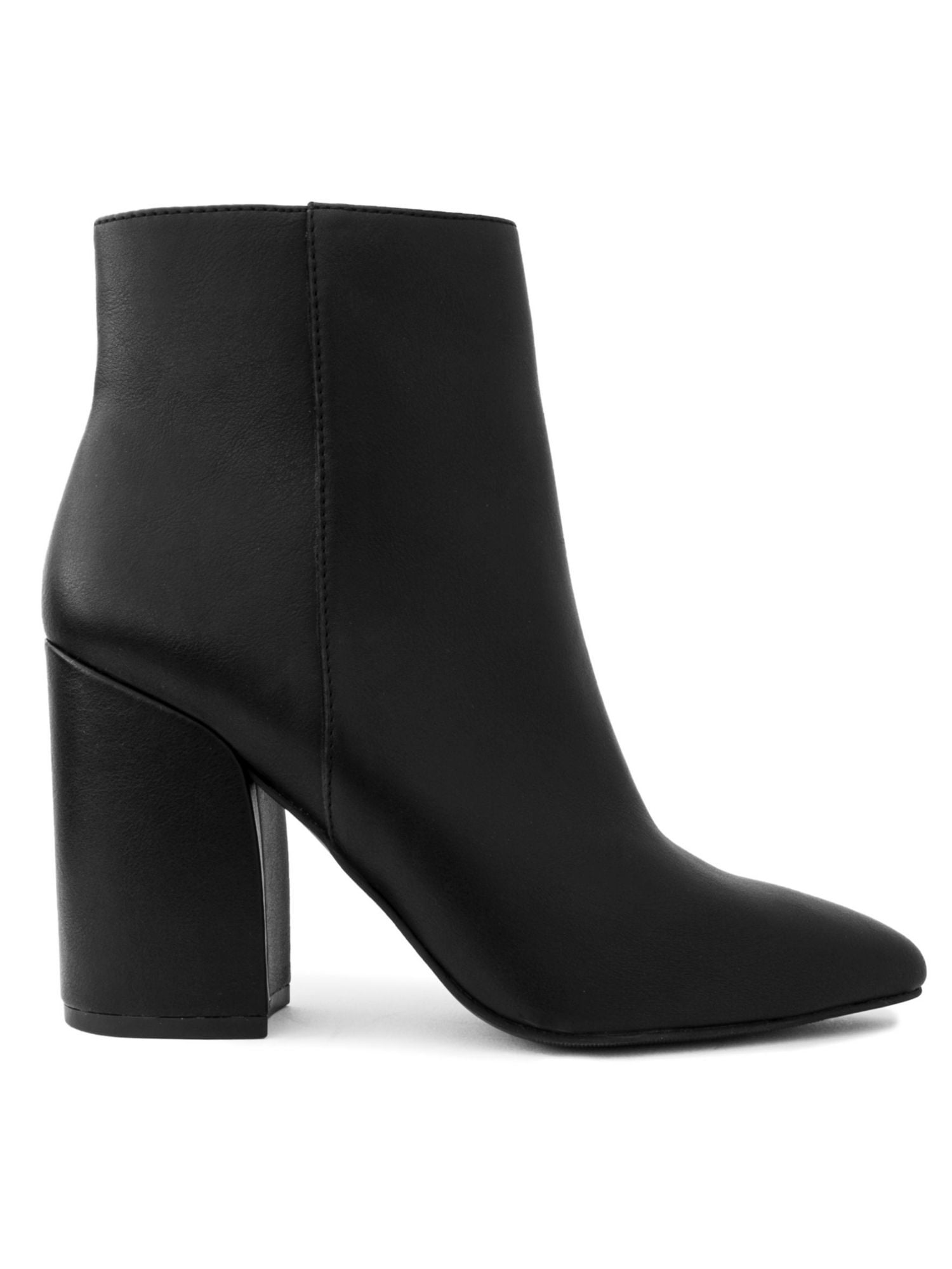 SUGAR Womens Black Zipper Accent Lace Ollie Almond Toe Block Heel Boots Shoes M main image 1