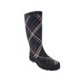 thumbnail image 1 of SUGAR Womens Black Plaid 1/2" Platform Raffle Round Toe Block Heel Rain Boots 6 M, 1 of 2