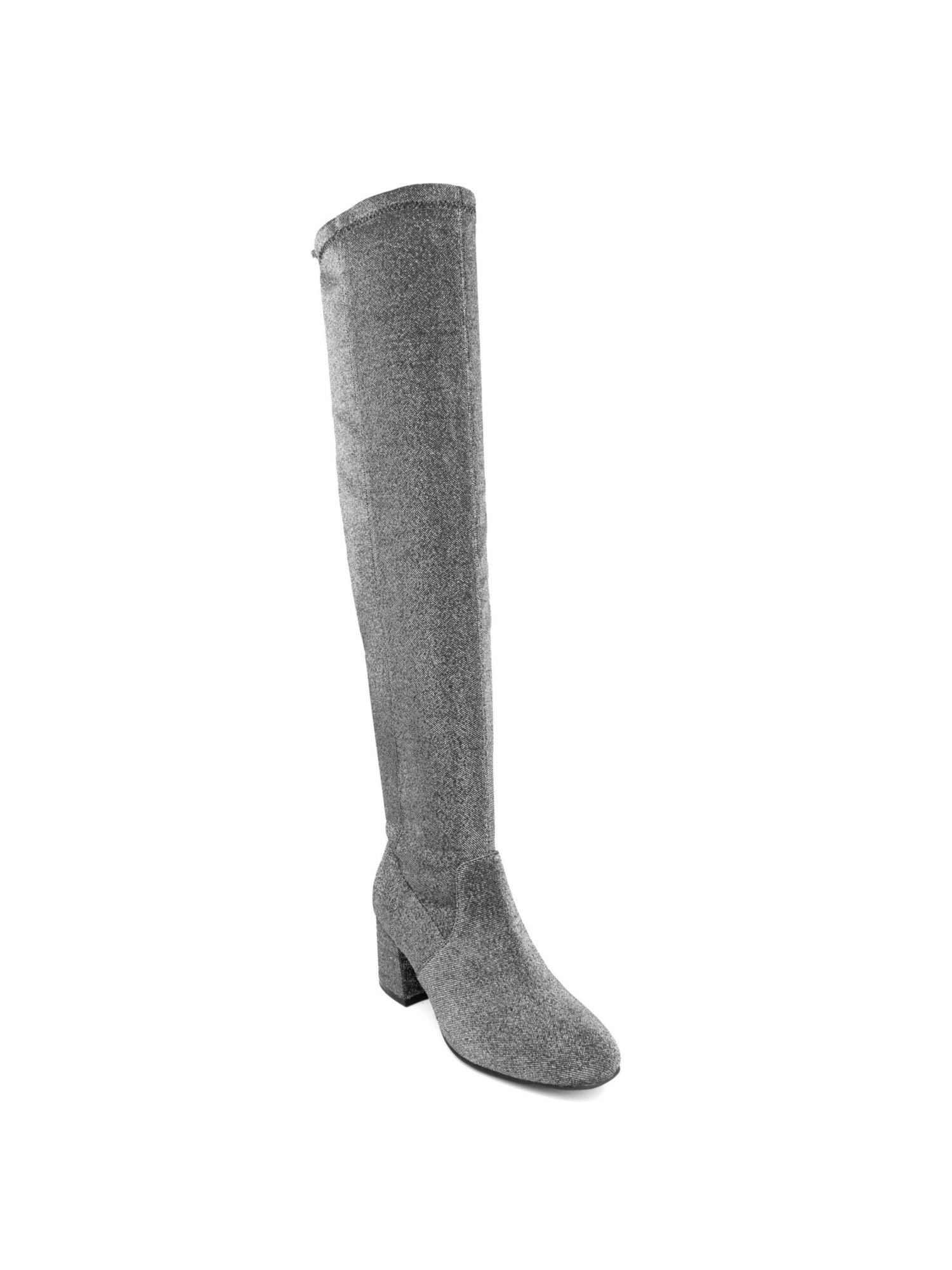 silver blossom boot for women in black