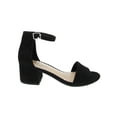 thumbnail image 1 of SUGAR Womens Black Smooth Ankle Strap Cushioned Noelle Round Toe Block Heel Buckle Dress Sandals 6.5 M, 1 of 4