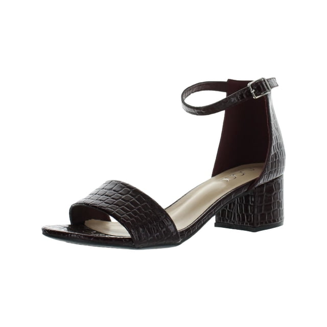 ALEXANDRE BIRMAN Womens Brown Ankle Strap Padded Nelly Square Toe Block Heel Buckle Leather Dress Sandals Shoes