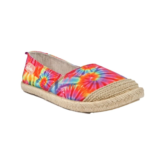 SUGAR Womens Multi Pink Bright Tie Dye Cushioned Stretch Evermore Cap Toe Slip On Espadrille Shoes 8