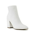 thumbnail image 1 of SUGAR Womens White Comfort Evvie Pointed Toe Block Heel Zip-Up Booties 10, 1 of 4