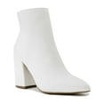 thumbnail image 1 of SUGAR Womens White Comfort Evvie Pointed Toe Block Heel Zip-Up Booties 9 M, 1 of 4