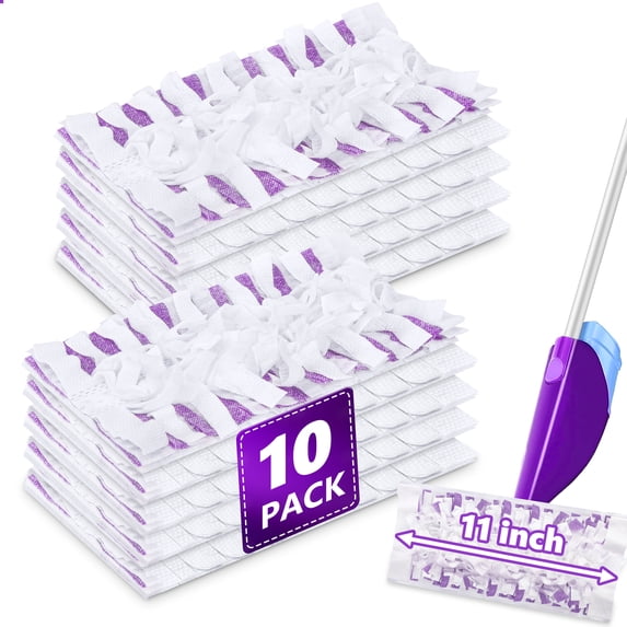 SUGARDAY 10 Pack Disposable Mop Pads Refills Compatible with Swifferwet Jet Mops, Wet Jet Refill Pads for Hardwood Floors, Tile, Laminate & Multi-Surface Cleaning